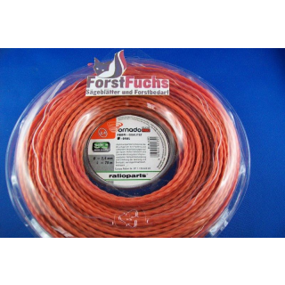 Mähfaden mit Alu-Partikeln - oval gedreht - 2,4 mm - 70 m